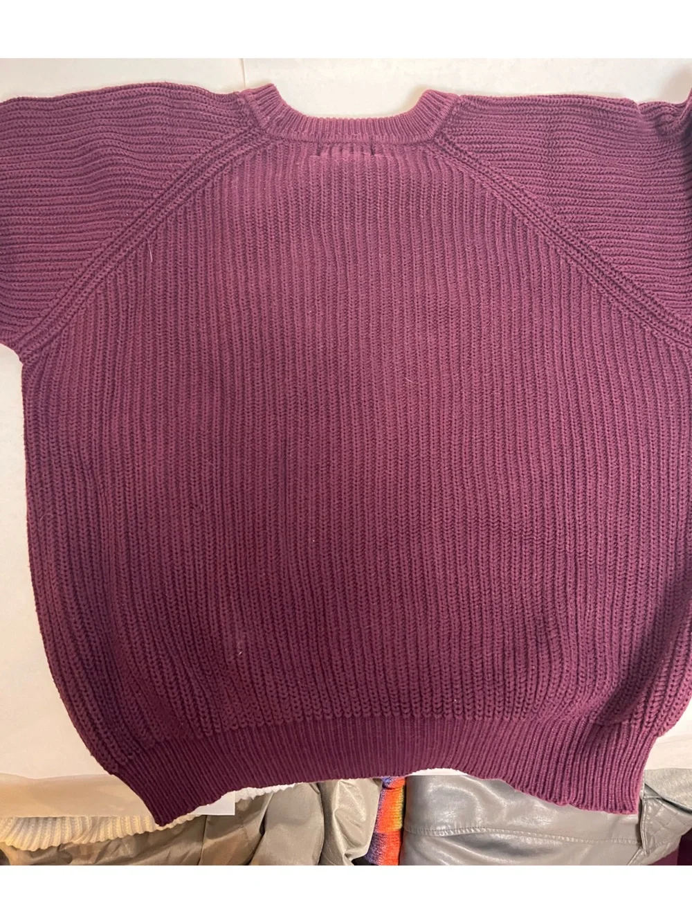 Eddie Bauer Plum Ribbed Crewneck Sweater